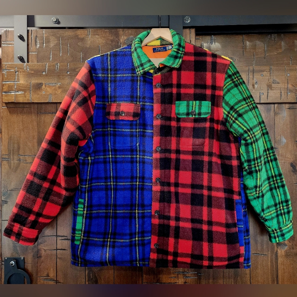 Polo Ralph Lauren Mens Fleece Insulated Patchwork Jacket